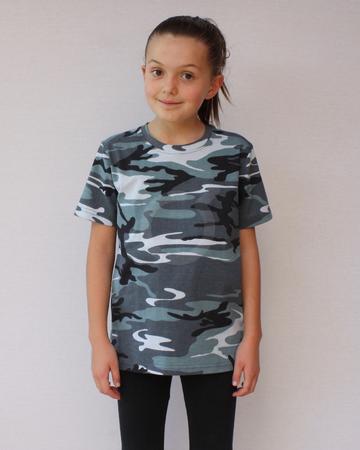 Camiseta cuello redondo print camuflaje.&nbsp; Unisex.
