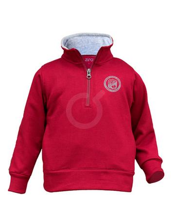 <p>Buzo semi-cerrado de alta durabilidad. Burgundy. Sello gris. Fleece perchado.</p>
