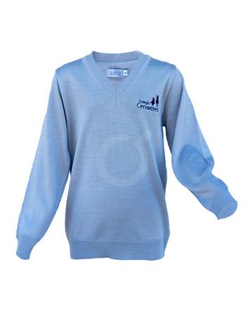 <p>Saco cuello en V. Gris. Sello en pecho. Lana.</p>

<p>Producto disponible hasta agotar stock.</p>
