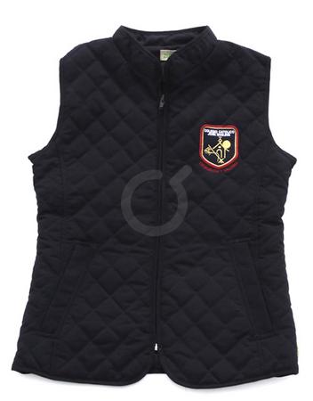 <p>Chaleco abierto abrigado. Bolsillos. Azul marino. Sello. Tela plana. Cintura marcada.</p>
