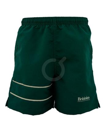 <p>Short. Verde. Vivos beige con estampado.&nbsp;</p>
