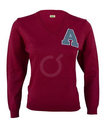 <p>Saco cuello en V. Burgundy con aplique. Lana. Cintura marcada. Mangas m&aacute;s entalladas.</p>
