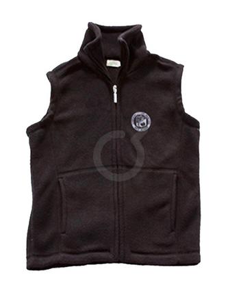 <p>Chaleco abierto abrigado. Bolsillos. Gris oscuro. Sello blanco. Polar.</p>
